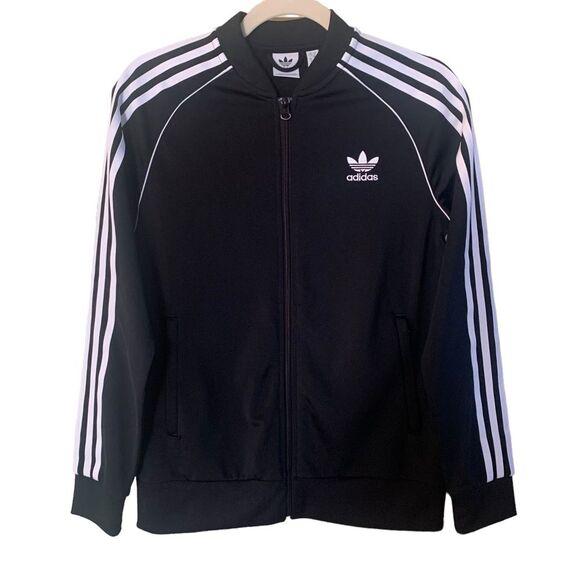 Adidas Youth Track Zip-Up Jacket With Contrast Details Size Large